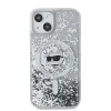 Coque arrière Karl Lagerfeld Liquid Glitter Choupette Head avec MagSafe pour Apple iPhone 15 Plus/14 Plus - Transparent 2