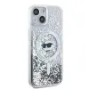 Coque arrière Karl Lagerfeld Liquid Glitter Choupette Head avec MagSafe pour Apple iPhone 15 - Transparent 3