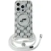 Coque arrière Karl Lagerfeld IML Crossbody Monogram Karl & Choupette Head avec MagSafe pour Apple iPhone 15 Pro Max - Transparent