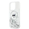 Coque arrière Karl Lagerfeld Liquid Glitter Choupette Head avec MagSafe pour Apple iPhone 15 Pro Max - Transparent 5