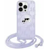 Coque arrière Karl Lagerfeld IML Crossbody Monogram Karl & Choupette Head avec MagSafe pour Apple iPhone 15 Pro Max - Violet