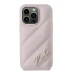 Coque arrière Karl Lagerfeld Diagonal Quilted Script pour Apple iPhone 14 Pro - Rose 3