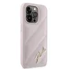 Coque arrière Karl Lagerfeld Diagonal Quilted Script pour Apple iPhone 14 Pro - Rose 4