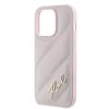 Coque arrière Karl Lagerfeld Diagonal Quilted Script pour Apple iPhone 14 Pro - Rose 6