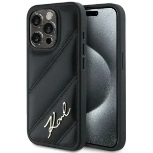 Coque arrière Karl Lagerfeld Diagonal Quilted Script pour Apple iPhone 14 - Noir
