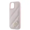 Coque arrière Karl Lagerfeld Diagonal Quilted Script pour Apple iPhone 14 - Rose 6
