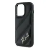 Coque arrière Karl Lagerfeld Diagonal Quilted Script pour Apple iPhone 14 Pro Max - Noir 6