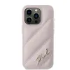 Coque arrière Karl Lagerfeld Diagonal Quilted Script pour Apple iPhone 15 Pro - Rose 3