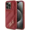 Coque arrière Karl Lagerfeld Diagonal Quilted Script pour Apple iPhone 15 Pro - Rouge