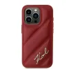Coque arrière Karl Lagerfeld Diagonal Quilted Script pour Apple iPhone 15 Pro - Rouge 3