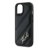 Coque arrière Karl Lagerfeld Diagonal Quilted Script pour Apple iPhone 15 Plus/14 Plus - Noir 6