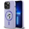 Coque arrière en silicone Karl Lagerfeld Karl & Choupette Heads Ring avec MagSafe pour Apple iPhone 14 Pro Max - Violet