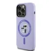Coque arrière en silicone Karl Lagerfeld Karl & Choupette Heads Ring avec MagSafe pour Apple iPhone 14 Pro Max - Violet 2