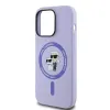 Coque arrière en silicone Karl Lagerfeld Karl & Choupette Heads Ring avec MagSafe pour Apple iPhone 14 Pro Max - Violet 6