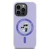 Coque arrière en silicone Karl Lagerfeld Karl & Choupette Heads Ring avec MagSafe pour Apple iPhone 14 Pro - Violet 3