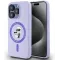 Coque arrière en silicone Karl Lagerfeld Karl & Choupette Heads Ring avec MagSafe pour Apple iPhone 15 Pro - Violet