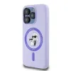 Coque arrière en silicone Karl Lagerfeld Karl & Choupette Heads Ring avec MagSafe pour Apple iPhone 15 Pro - Violet 2