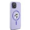 Coque arrière en silicone Karl Lagerfeld Karl & Choupette Heads Ring avec MagSafe pour Apple iPhone 15 - Violet 4