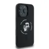 Coque arrière en silicone Karl Lagerfeld Karl & Choupette Heads Ring avec MagSafe pour Apple iPhone 16 Pro - Noir 2