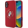 Coque arrière en silicone Karl Lagerfeld Karl & Choupette Heads Ring avec MagSafe pour Apple iPhone 16 Plus - Rouge
