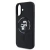 Coque arrière en silicone Karl Lagerfeld Karl & Choupette Heads Ring avec MagSafe pour Apple iPhone 16 - Noir 3