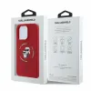 Coque arrière en silicone Karl Lagerfeld Karl & Choupette Heads Ring avec MagSafe pour Apple iPhone 16 Pro Max - Rouge 5