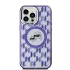 Coque arrière Karl Lagerfeld IML Monogram Karl & Choupette Head avec MagSafe pour Apple iPhone 15 Pro - Violet 2