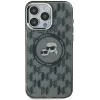 Coque arrière Karl Lagerfeld IML Monogram Karl & Choupette Head avec MagSafe pour Apple iPhone 15 - Noir