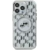 Coque arrière Karl Lagerfeld IML Monogram Karl & Choupette Head avec MagSafe pour Apple iPhone 15 - Transparent