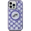 Coque arrière Karl Lagerfeld IML Monogram Karl & Choupette Head avec MagSafe pour Apple iPhone 15 - Violet