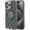 Coque arrière Karl Lagerfeld IML Monogram Karl & Choupette Head avec MagSafe pour Apple iPhone 15 Pro Max - Noir