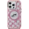 Coque arrière Karl Lagerfeld IML Monogram Karl & Choupette Head avec MagSafe pour Apple iPhone 16 Pro - Rose