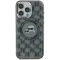 Coque arrière Karl Lagerfeld IML Monogram Karl & Choupette Head avec MagSafe pour Apple iPhone 16 - Noir