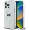 Coque arrière Karl Lagerfeld IML Metal Karl Head avec MagSafe pour Apple iPhone 16 Pro - Blanc