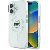 Coque arrière Karl Lagerfeld IML Metal Choupette Head avec MagSafe pour Apple iPhone 16 Plus - Blanc