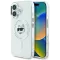 Coque arrière Karl Lagerfeld IML Metal Choupette Head avec MagSafe pour Apple iPhone 16 Plus - Blanc