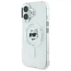 Coque arrière Karl Lagerfeld IML Metal Choupette Head avec MagSafe pour Apple iPhone 16 Plus - Blanc 2