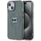 Coque arrière Karl Lagerfeld IML Metal Choupette Head avec MagSafe pour Apple iPhone 15 - Noir