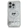 Coque arrière Karl Lagerfeld Liquid Glitter Choupette Head avec MagSafe pour Apple iPhone 16 Pro - Transparent 2