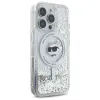 Coque arrière Karl Lagerfeld Liquid Glitter Choupette Head avec MagSafe pour Apple iPhone 16 Pro - Transparent 3