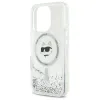 Coque arrière Karl Lagerfeld Liquid Glitter Choupette Head avec MagSafe pour Apple iPhone 16 Pro Max - Transparent 5