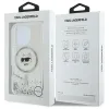 Coque arrière Karl Lagerfeld Liquid Glitter Choupette Head avec MagSafe pour Apple iPhone 16 Pro Max - Transparent 7