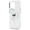 Coque arrière Karl Lagerfeld IML Metal Choupette Head avec MagSafe pour Apple iPhone 15 Pro - Blanc 6