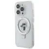 Coque arrière rigide Karl Lagerfeld Ring Stand Karl & Choupette avec MagSafe pour Apple iPhone 15 Pro - Blanc 2