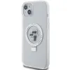 Coque arrière rigide Karl Lagerfeld Ring Stand Karl & Choupette avec MagSafe pour Apple iPhone 15 Plus/14 Plus - Blanc 2