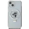 Coque arrière rigide Karl Lagerfeld Ring Stand Karl & Choupette avec MagSafe pour Apple iPhone 15 - Blanc 3