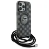 Coque arrière Karl Lagerfeld IML Crossbody Monogram Karl & Choupette Head avec MagSafe pour Apple iPhone 16 Pro - Noir 3