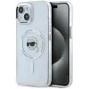 Coque arrière Karl Lagerfeld IML Metal Karl Head avec MagSafe pour Apple iPhone 15 Plus - Blanc