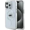Coque arrière Karl Lagerfeld IML Metal Karl Head avec MagSafe pour Apple iPhone 15 Pro - Blanc