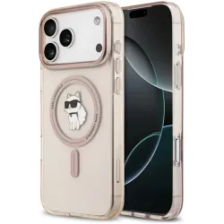 Coque arrière Karl Lagerfeld IML Choupette avec MagSafe pour Apple iPhone 17 Pro Max - Rose